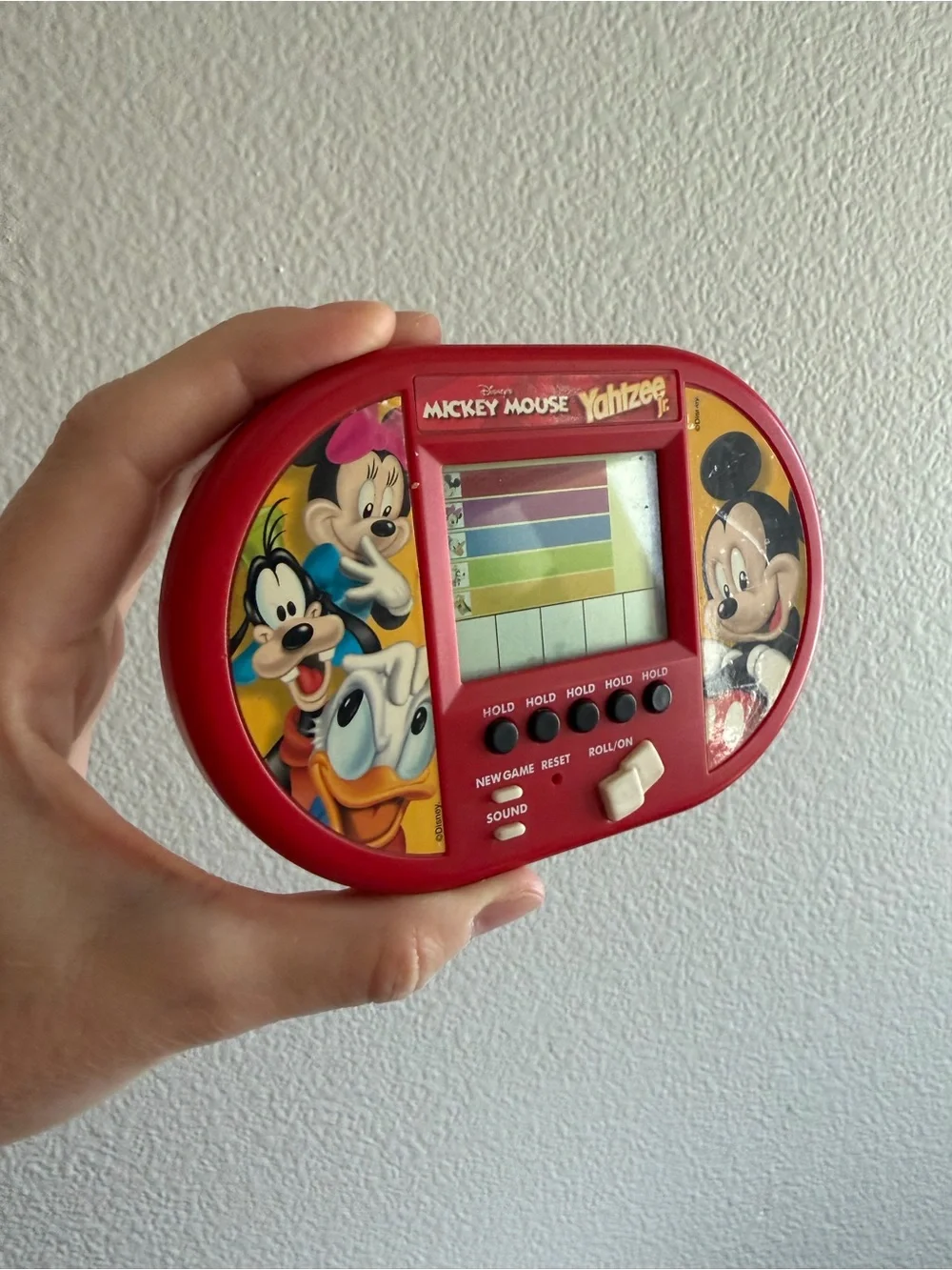Vintage Y2K Handheld Mickey Mouse Yahtzee Jr. Game Made in 2000 WORKS !!